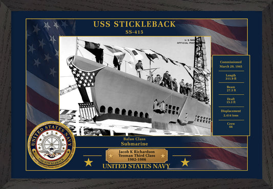USS Stickleback SS-415 Framed Patriotic Photo