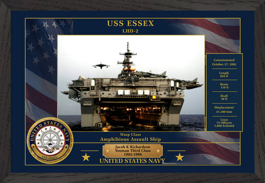 USS Essex LHD-2 Framed Patriotic Photo