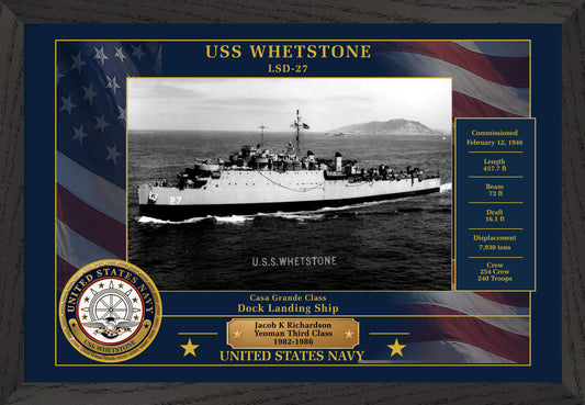 USS Whetstone LSD-27 Framed Patriotic Photo