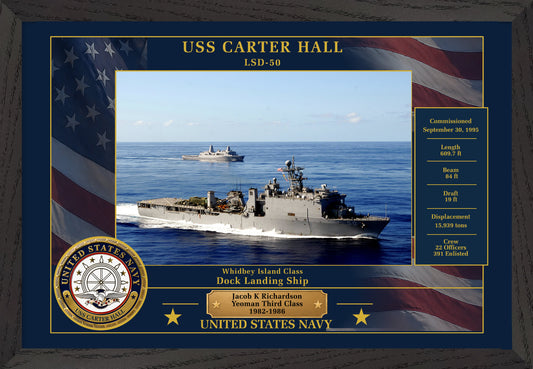 USS Carter Hall LSD-50 Framed Patriotic Photo