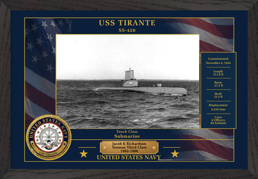 USS Tirante SS-420 Framed Patriotic Photo