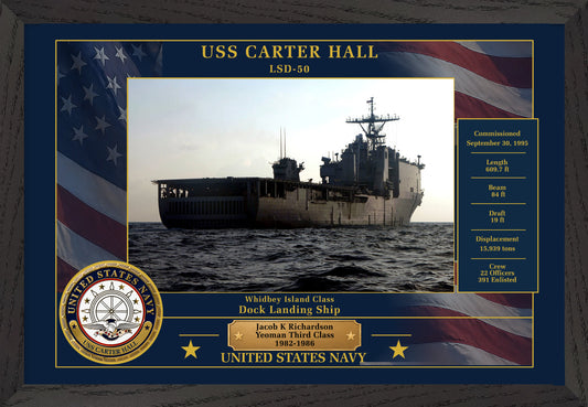 USS Carter Hall LSD-50 Framed Patriotic Photo