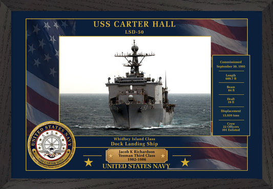 USS Carter Hall LSD-50 Framed Patriotic Photo