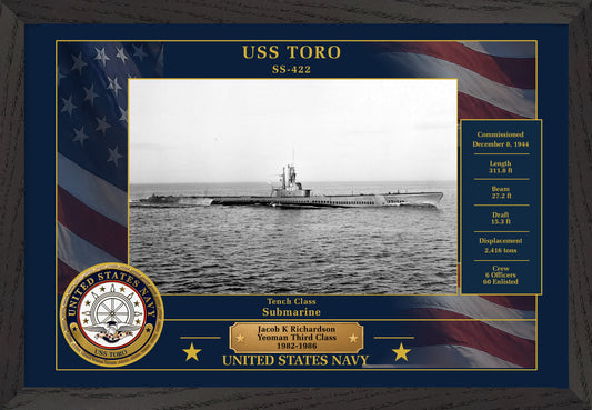 USS Toro SS-422 Framed Patriotic Photo