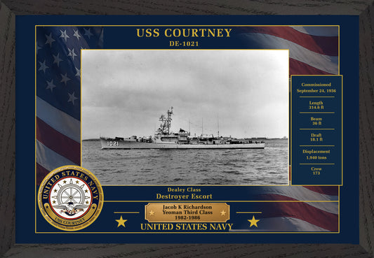 USS Courtney DE-1021 Framed Patriotic Photo