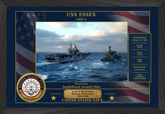USS Essex LHD-2 Framed Patriotic Photo