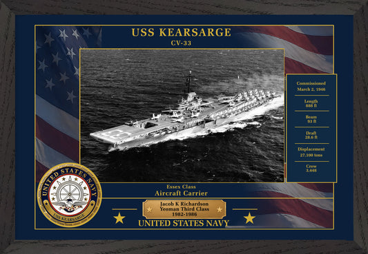 USS Kearsarge CV-33 Framed Patriotic Photo