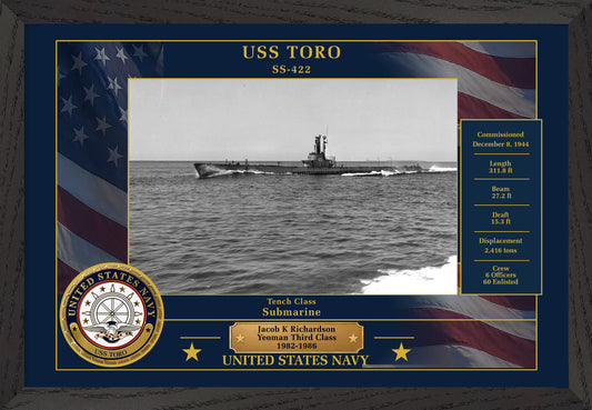 USS Toro SS-422 Framed Patriotic Photo