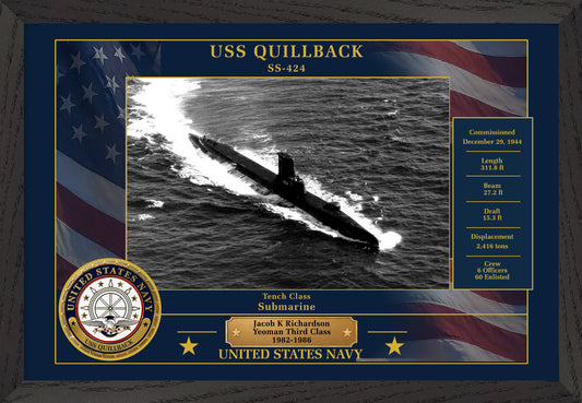 USS Quillback SS-424 Framed Patriotic Photo