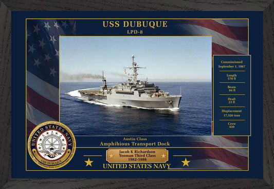 USS Dubuque LPD-8 Framed Patriotic Photo