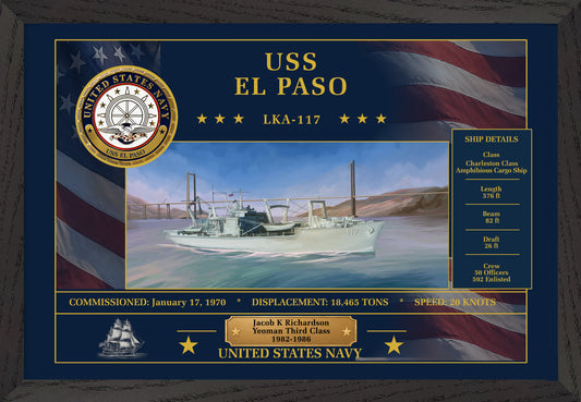 USS El Paso LKA-117 Framed Patriotic Art