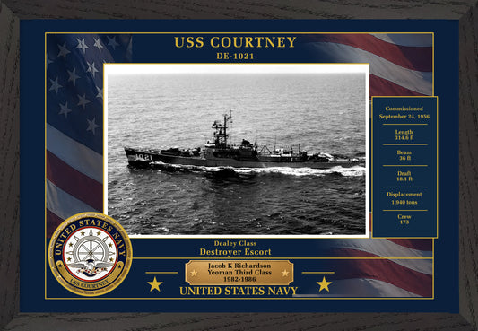 USS Courtney DE-1021 Framed Patriotic Photo
