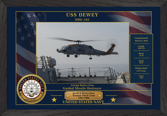 USS Dewey DDG-105 Framed Patriotic Photo