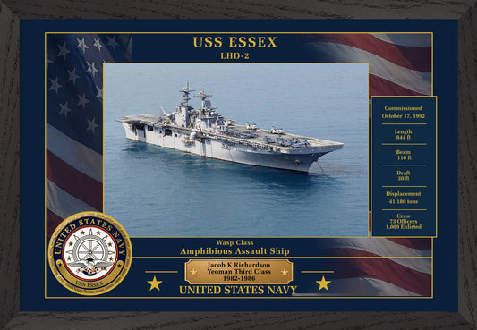 USS Essex LHD-2 Framed Patriotic Photo