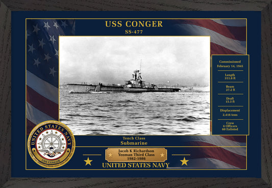 USS Conger SS-477 Framed Patriotic Photo