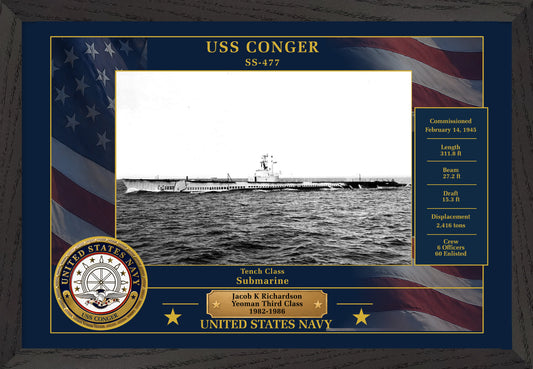 USS Conger SS-477 Framed Patriotic Photo