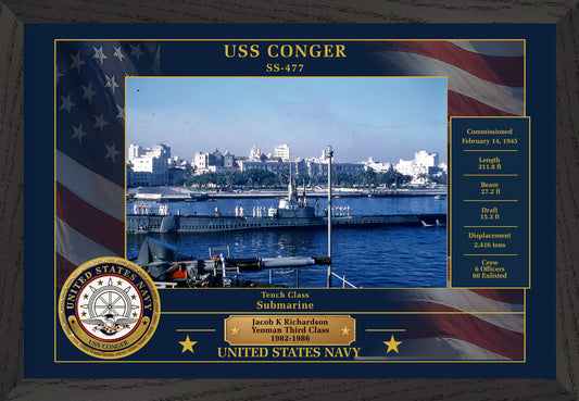 USS Conger SS-477 Framed Patriotic Photo