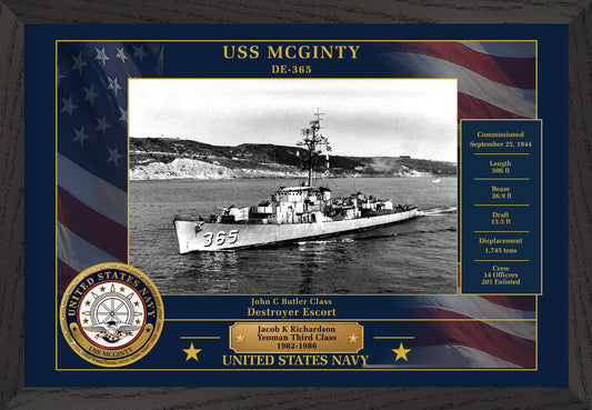 USS Mcginty DE-365 Framed Patriotic Photo