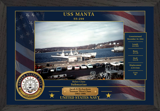 USS Manta SS-299 Framed Patriotic Photo