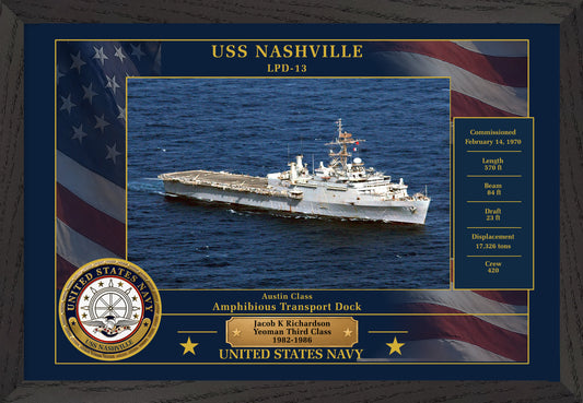 USS Nashville LPD-13 Framed Patriotic Photo