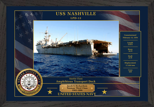 USS Nashville LPD-13 Framed Patriotic Photo