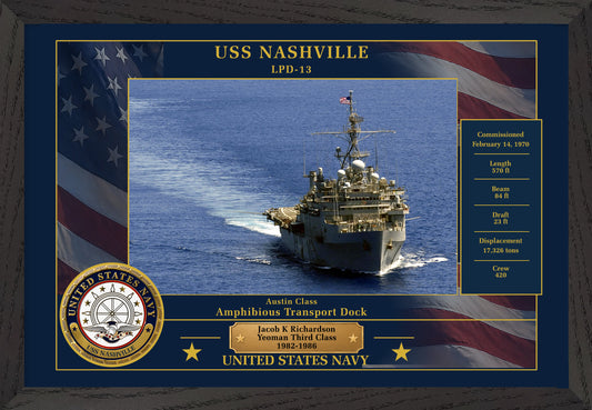 USS Nashville LPD-13 Framed Patriotic Photo