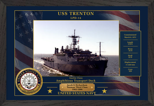 USS Trenton LPD-14 Framed Patriotic Photo