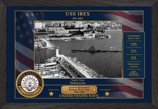 USS Irex SS-482 Framed Patriotic Photo