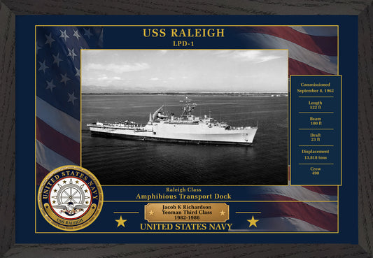USS Raleigh LPD-1 Framed Patriotic Photo
