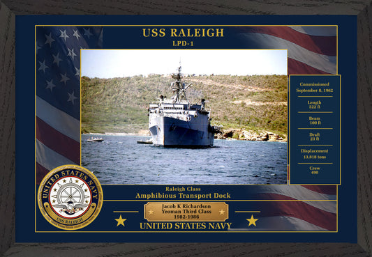 USS Raleigh LPD-1 Framed Patriotic Photo