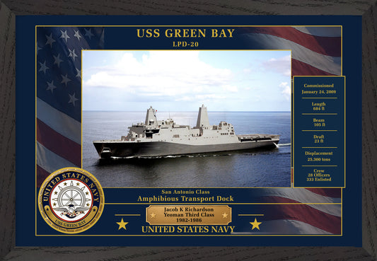 USS Green Bay LPD-20 Framed Patriotic Photo