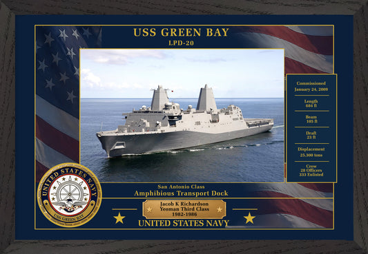 USS Green Bay LPD-20 Framed Patriotic Photo