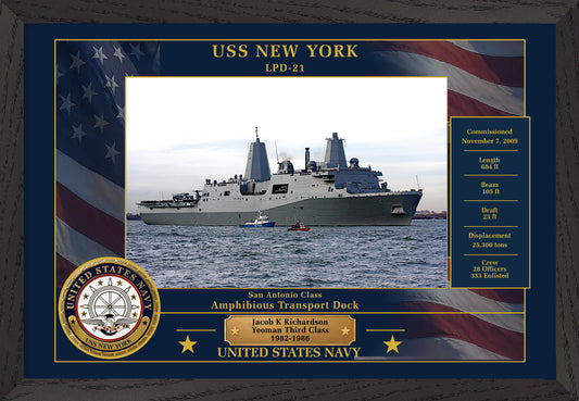 USS New York LPD-21 Framed Patriotic Photo