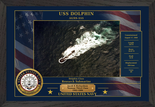 USS Dolphin AGSS-555 Framed Patriotic Photo