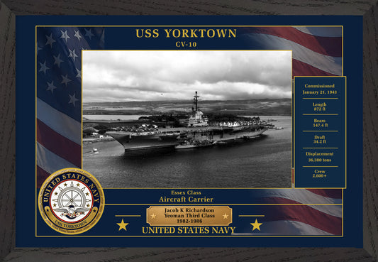 USS Yorktown CV-10 Framed Patriotic Photo