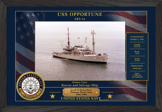 USS Opportune ARS-41 Framed Patriotic Photo
