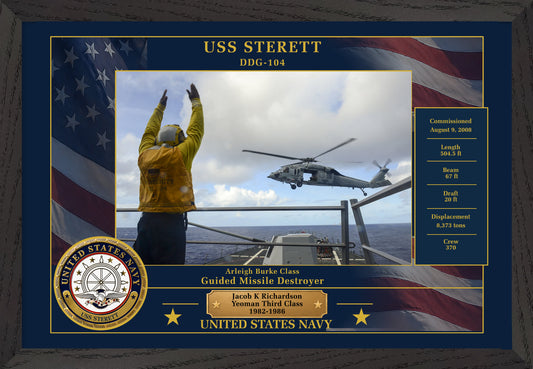 USS Sterett DDG-104 Framed Patriotic Photo