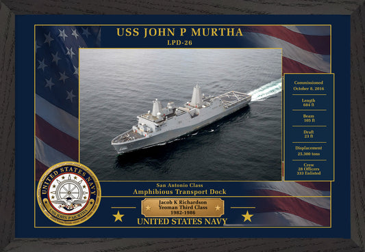 USS John P Murtha LPD-26 Framed Patriotic Photo