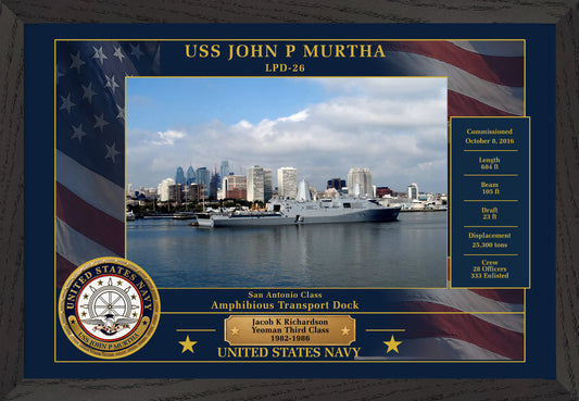 USS John P Murtha LPD-26 Framed Patriotic Photo