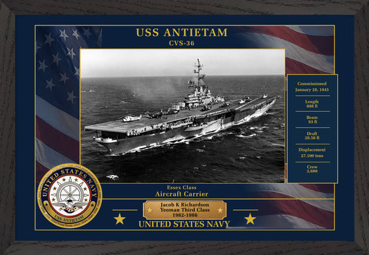USS Antietam CVS-36 Framed Patriotic Photo