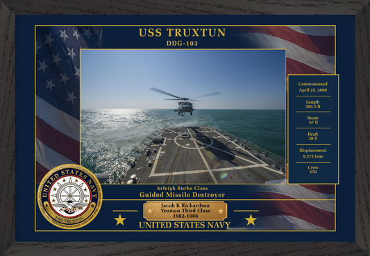 USS Truxtun DDG-103 Framed Patriotic Photo