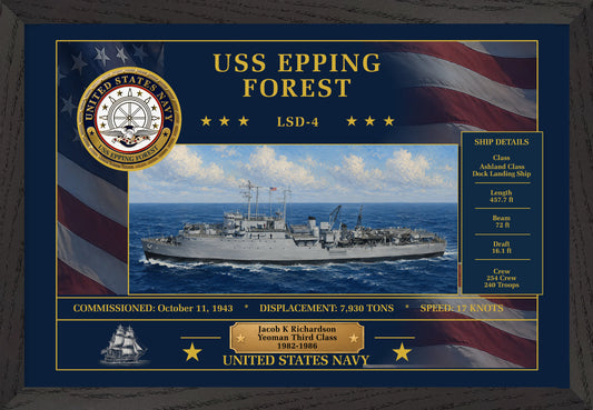 USS Epping Forest LSD-4 Framed Patriotic Art