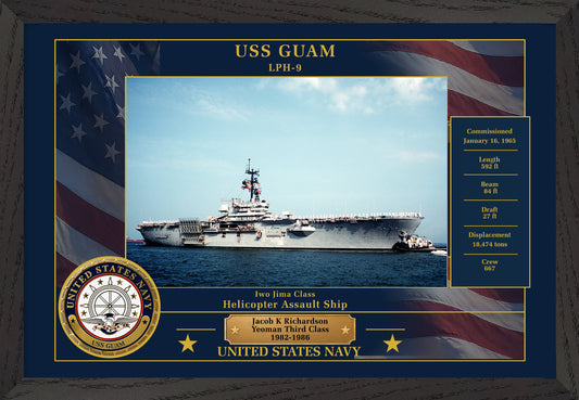 USS Guam LPH-9 Framed Patriotic Photo