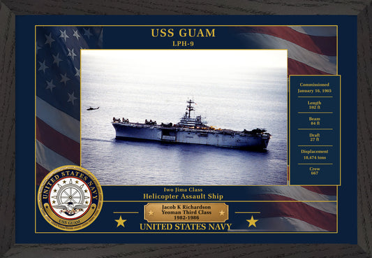 USS Guam LPH-9 Framed Patriotic Photo