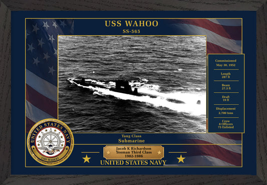 USS Wahoo SS-565 Framed Patriotic Photo