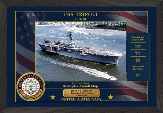 USS Tripoli LPH-10 Framed Patriotic Photo