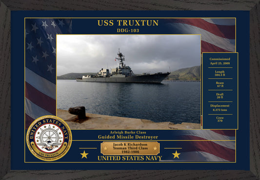 USS Truxtun DDG-103 Framed Patriotic Photo