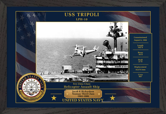 USS Tripoli LPH-10 Framed Patriotic Photo