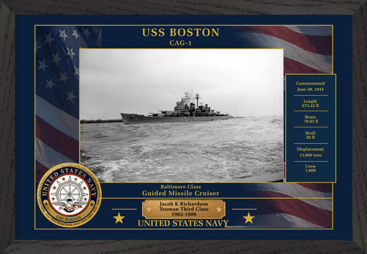 USS Boston CAG-1 Framed Patriotic Photo
