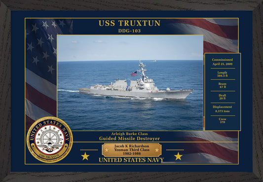 USS Truxtun DDG-103 Framed Patriotic Photo